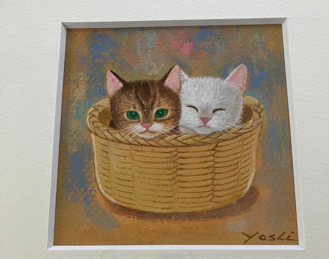 即買い可☆南善康　仲良しキャット　絵画　世界堂　猫　子猫　仔猫
