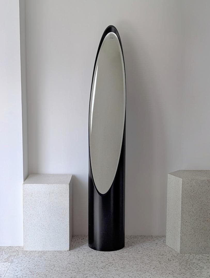 ビンテージ リップスティックミラー ブラック 姿見 スタンド 鏡 モダン 名作