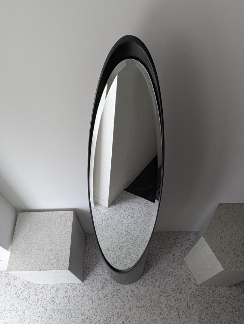 ビンテージ リップスティックミラー ブラック 姿見 スタンド 鏡 モダン 名作