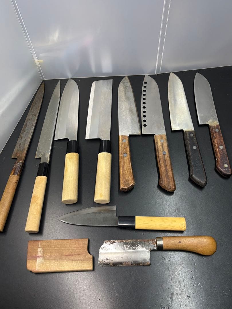 包丁まとめ 全て銘入り 柳刃 三徳 菜切り 出刃 在銘 京刃物 調理器具