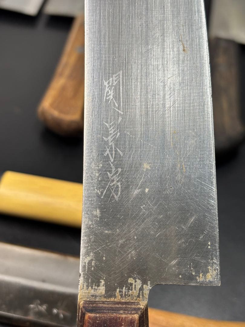 包丁まとめ 全て銘入り 柳刃 三徳 菜切り 出刃 在銘 京刃物 調理器具