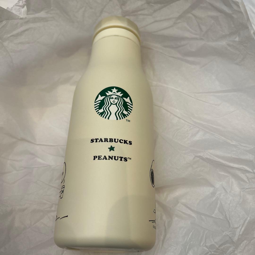 スターバックス ステンレスロゴボトル　PEANUTS オフホワイト　473ml