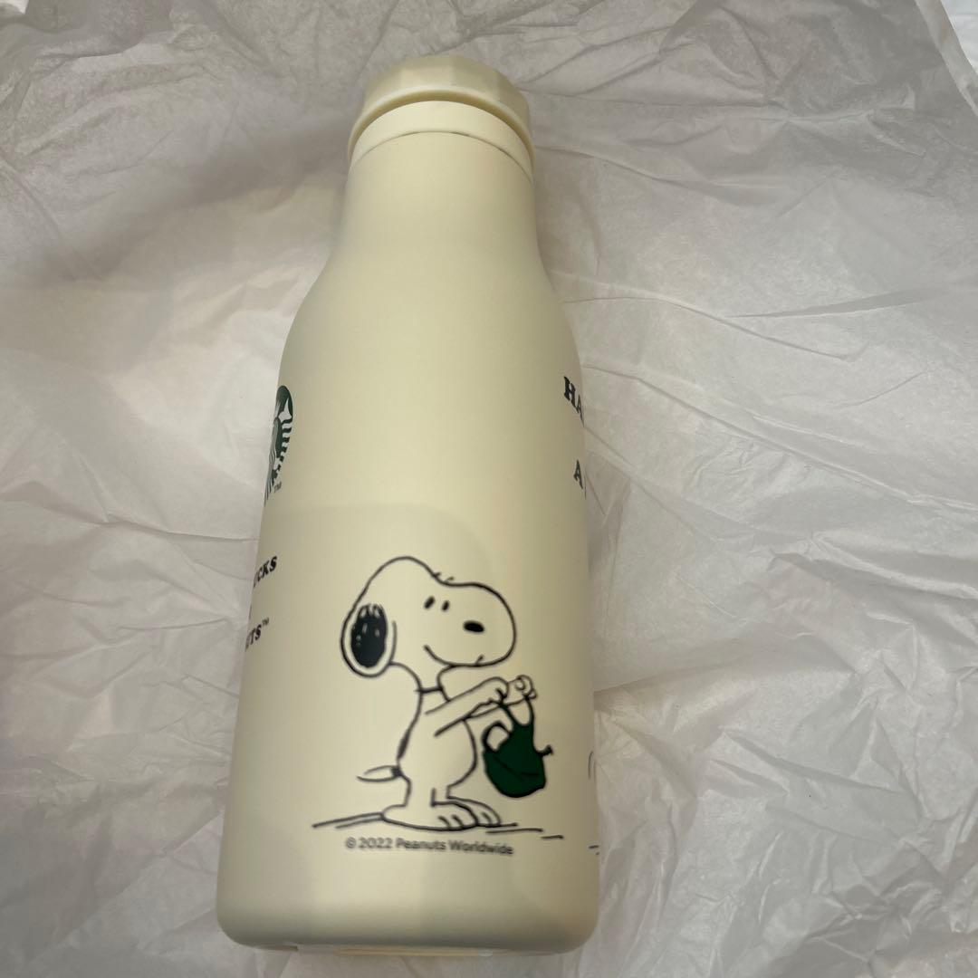 スターバックス ステンレスロゴボトル　PEANUTS オフホワイト　473ml