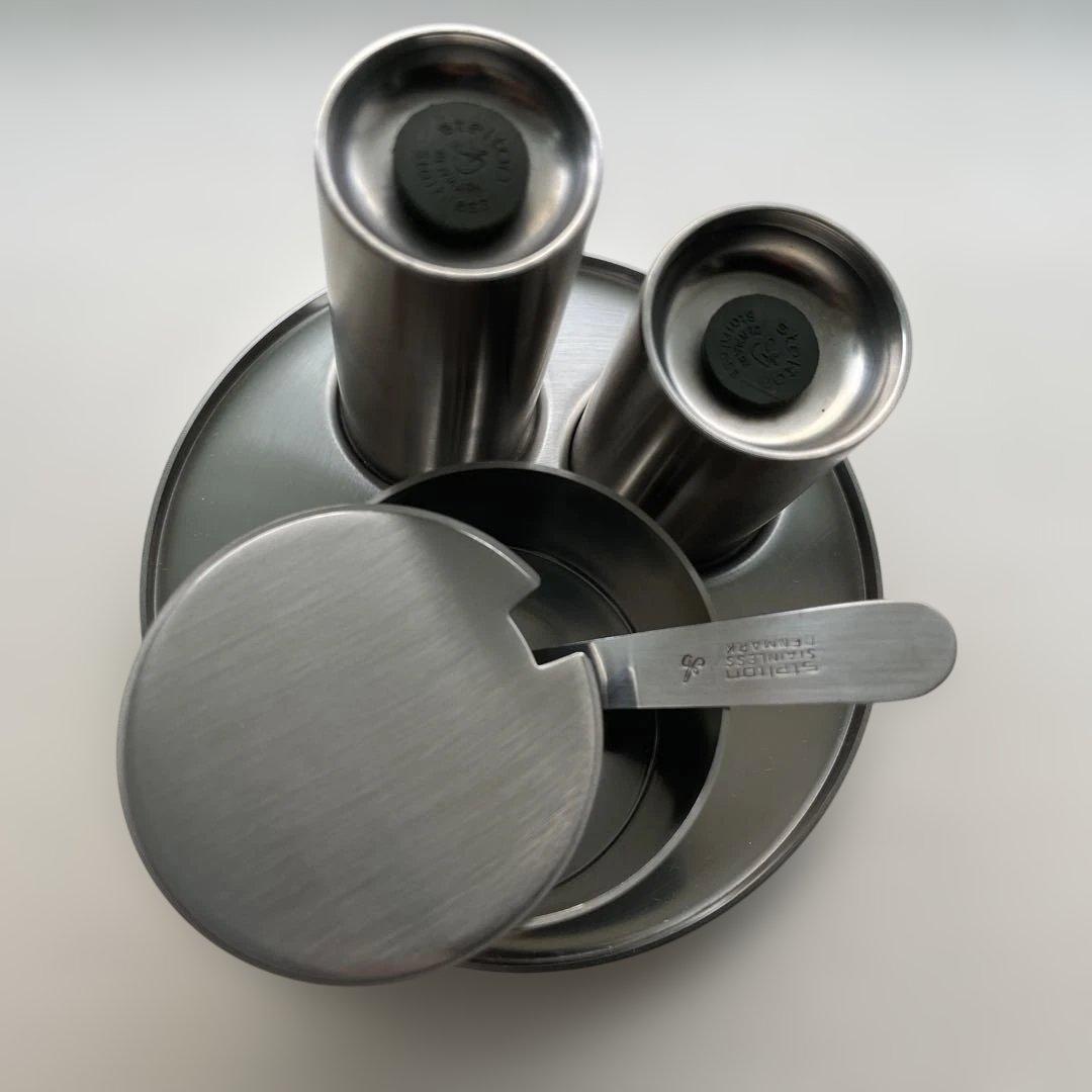 Stelton ステンレス　arne jacobsen 調味料入れ