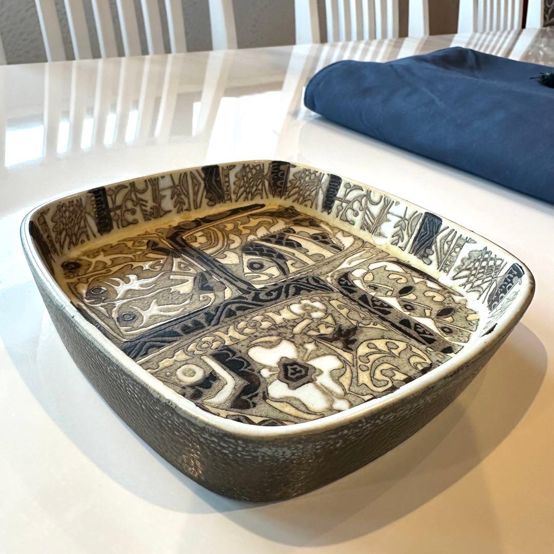 北欧ヴィンテージ　ロイヤルコペンハーゲン バッカトレイ(中)17cm 角皿①