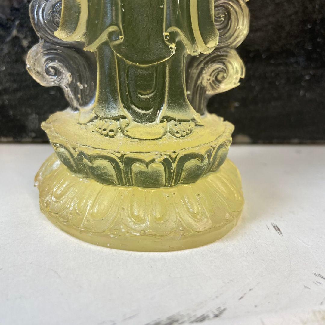 【パワースポットで浄化】観音像　レジン　イエロー