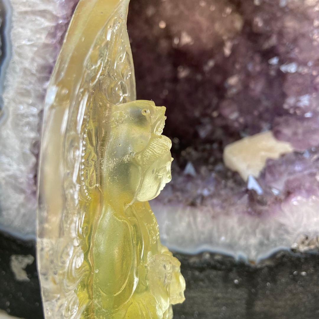 【パワースポットで浄化】観音像　レジン　イエロー
