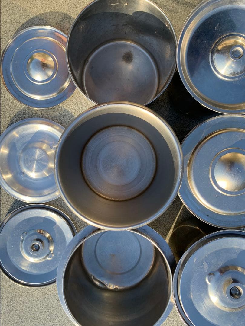 業務用ステンレス キッチンポット　8個セット ＋1個16cm18cm20cm蓋付