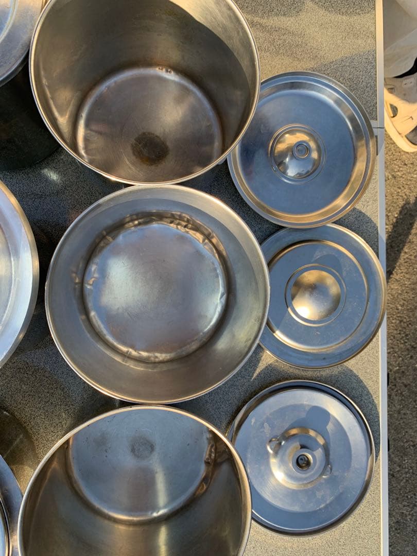 業務用ステンレス キッチンポット　8個セット ＋1個16cm18cm20cm蓋付