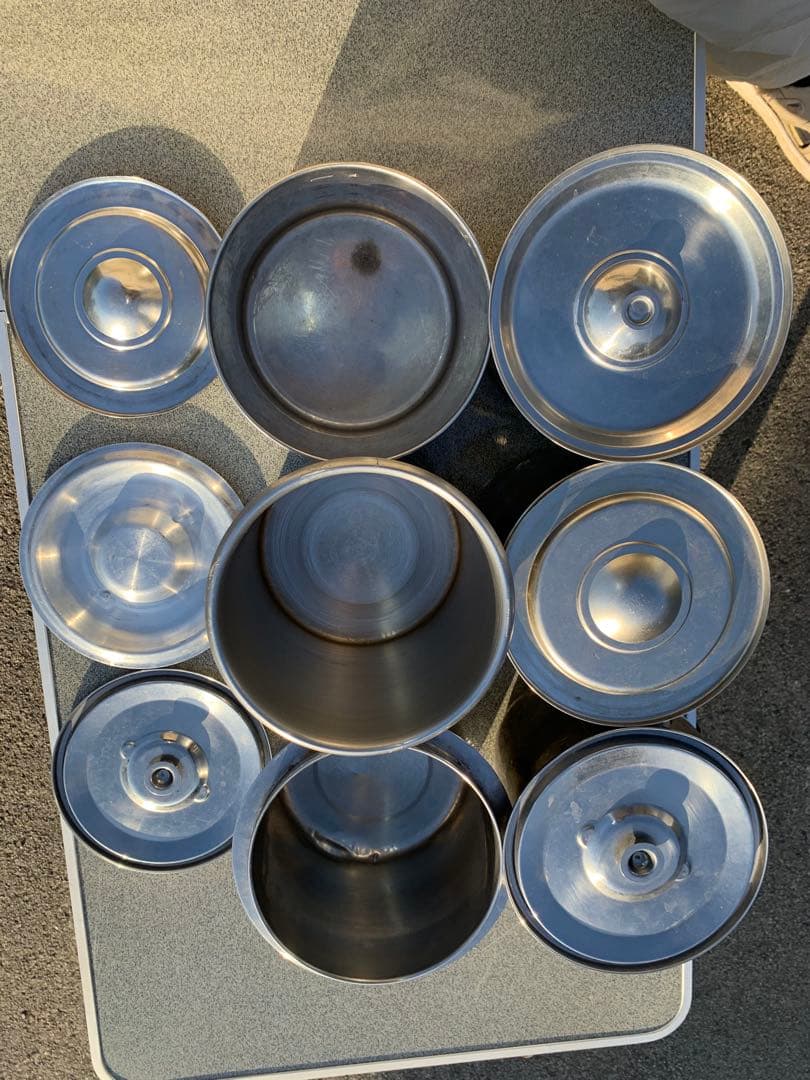 業務用ステンレス キッチンポット　8個セット ＋1個16cm18cm20cm蓋付