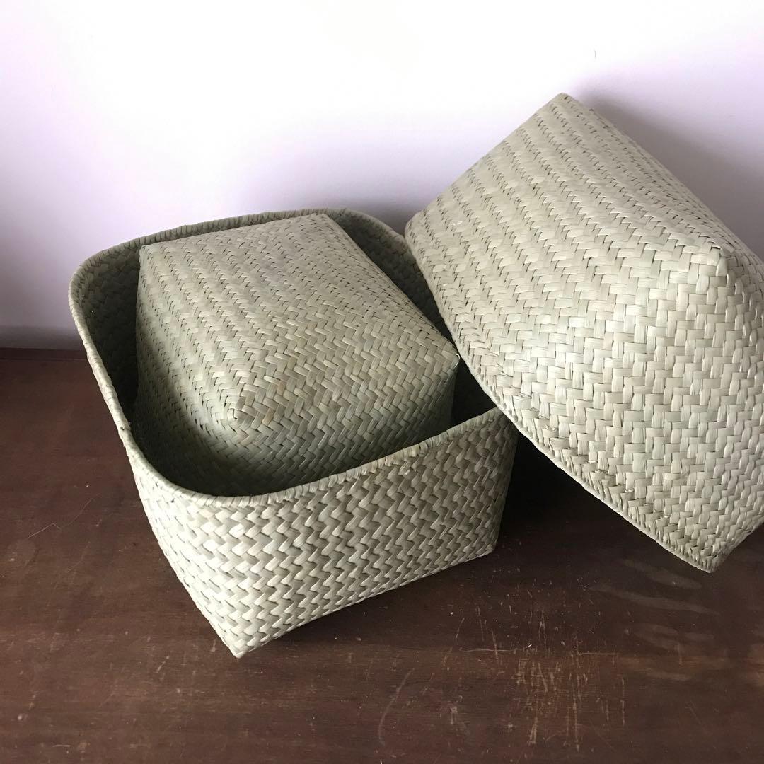 新品　フルナ 入れ子すっぽり箱 長方形かご　バスケット　収納