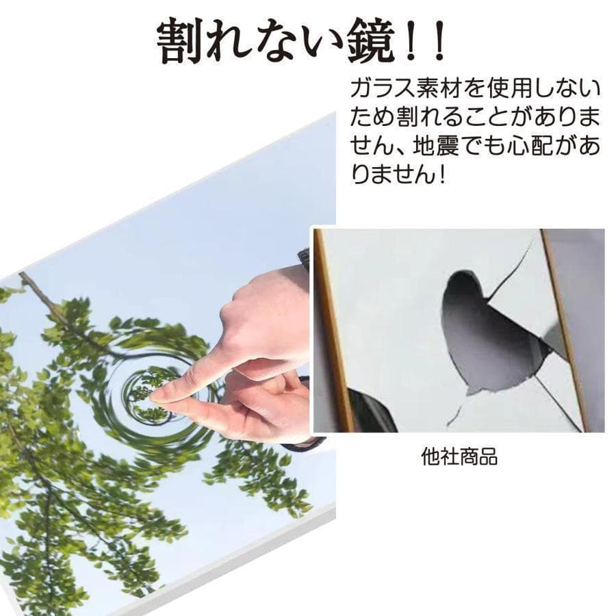 【美品】ダンスミラー 割れない鏡 幅80x160cm 姿見 銀色 2番