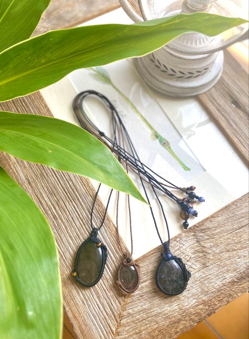 タリスマン＊ヒーラーの作るお守りアクセサリー/天然石マクラメネックレス