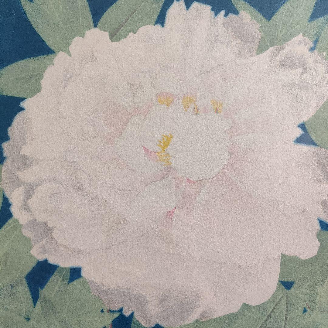 松尾　敏男（日本美術院理事長）大判リトグラフ『夕牡丹』作家保存版