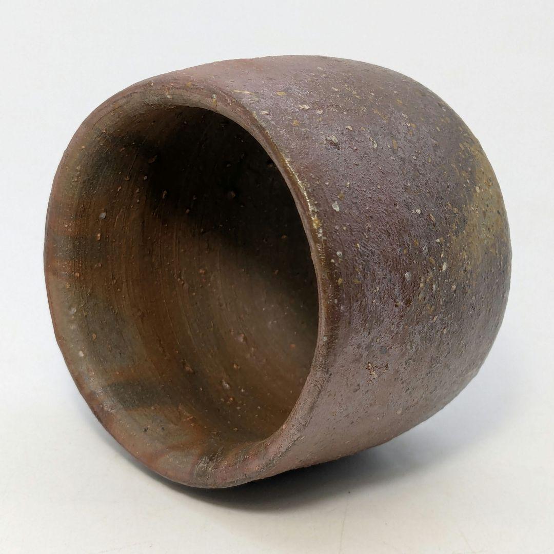 岡山県重要無形文化財 四代松田華山 備前焼 酒呑 共箱共布栞 ぐい呑 酒器 酒盃