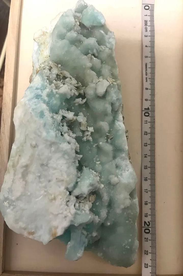 ブルーアラゴナイト 原石 台座　置物 鉱物1kg 海 天然石　ヘミモルファイト