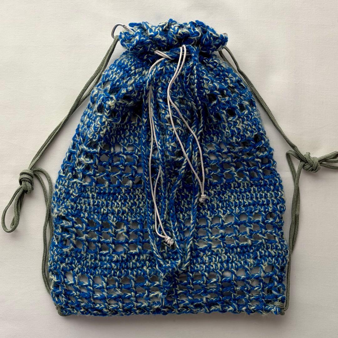 メッシュナップサック　カラビナ・巾着・肩紐付き