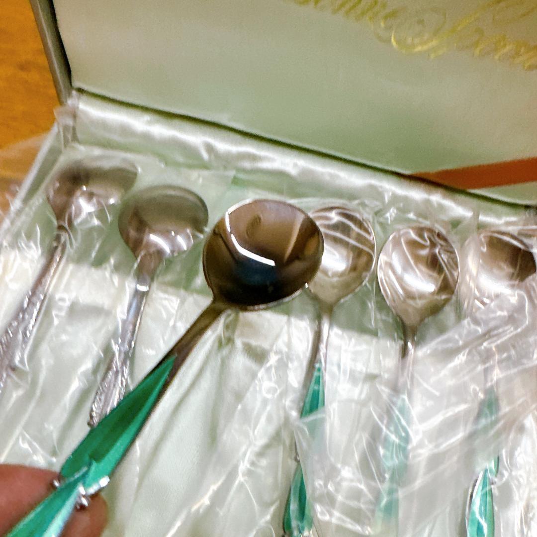 箱　ビニール付き　芝翫香　スプーン　SMsilver刻印　6本セット　希少