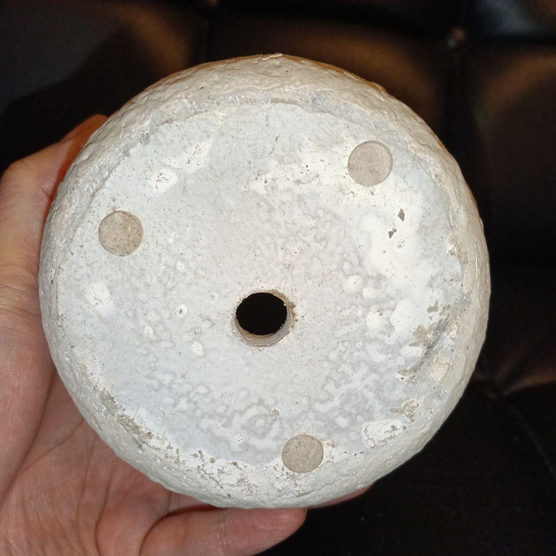 陶器製円筒形プランターカバー　観葉植物