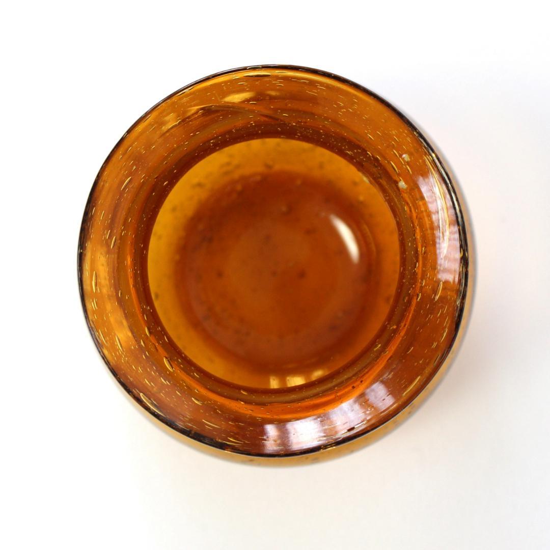 【シールあり】エリックホグラン　Erik Hoglund　アンバー 花瓶/花器