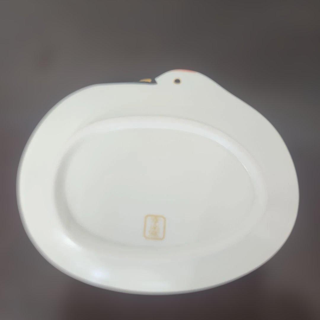 有田焼　幸楽窯　錦雪衣金羽鶴形　銘々皿　磁器　5枚セット　新品