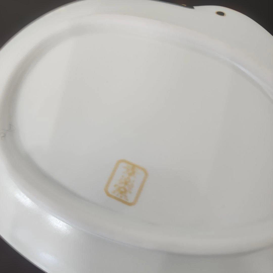 有田焼　幸楽窯　錦雪衣金羽鶴形　銘々皿　磁器　5枚セット　新品