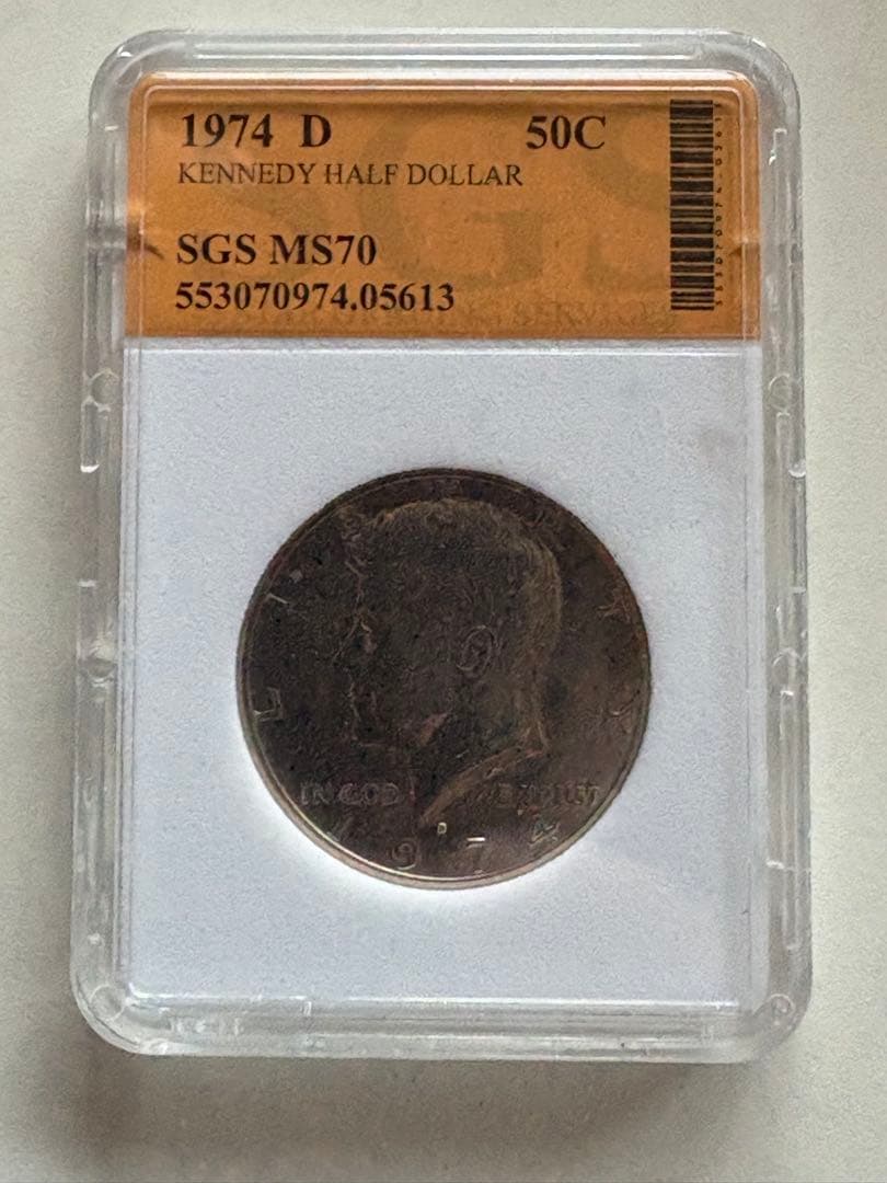 SGS鑑定　最高鑑定　MS70 アメリカ　ハーフダラー　50セント　1974年