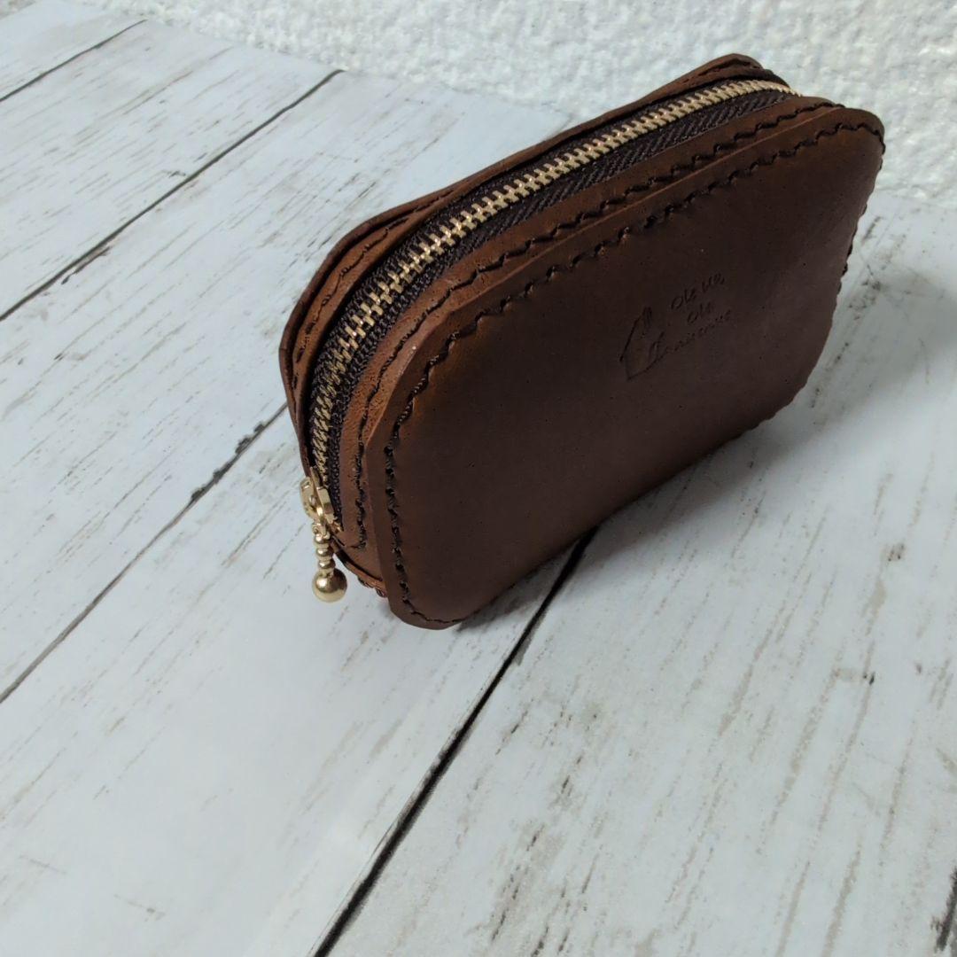 『専用』本革ハンドメイド ミニポーチ・ミニ財布