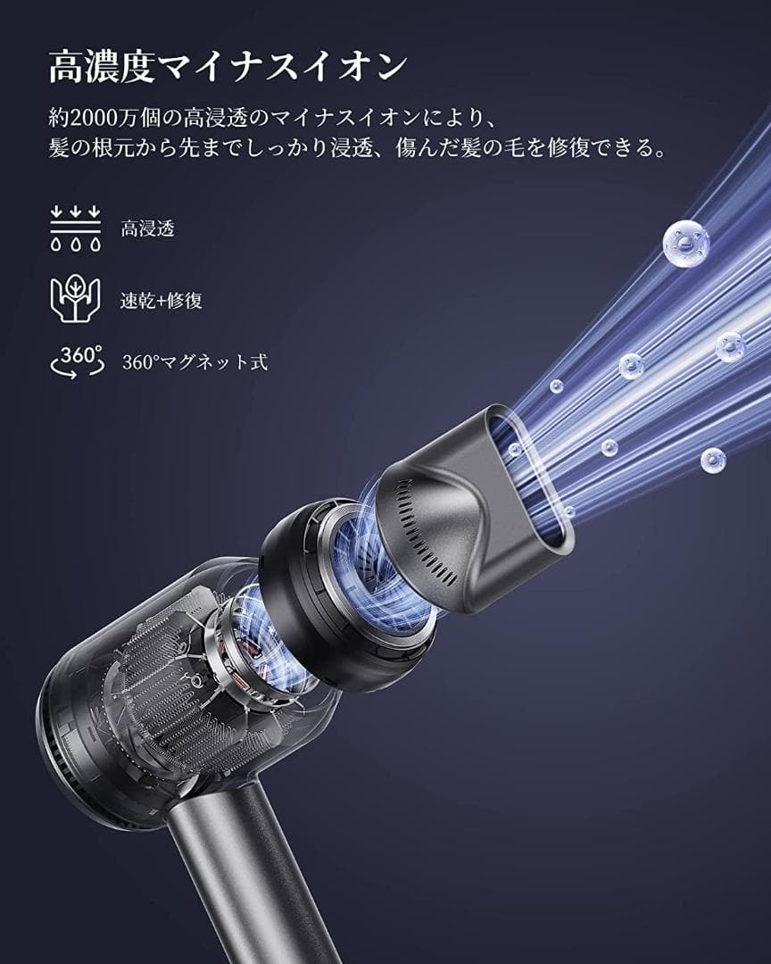 llano ドライヤー 大風量 速乾 340g軽量 1200W ヘアドライヤー