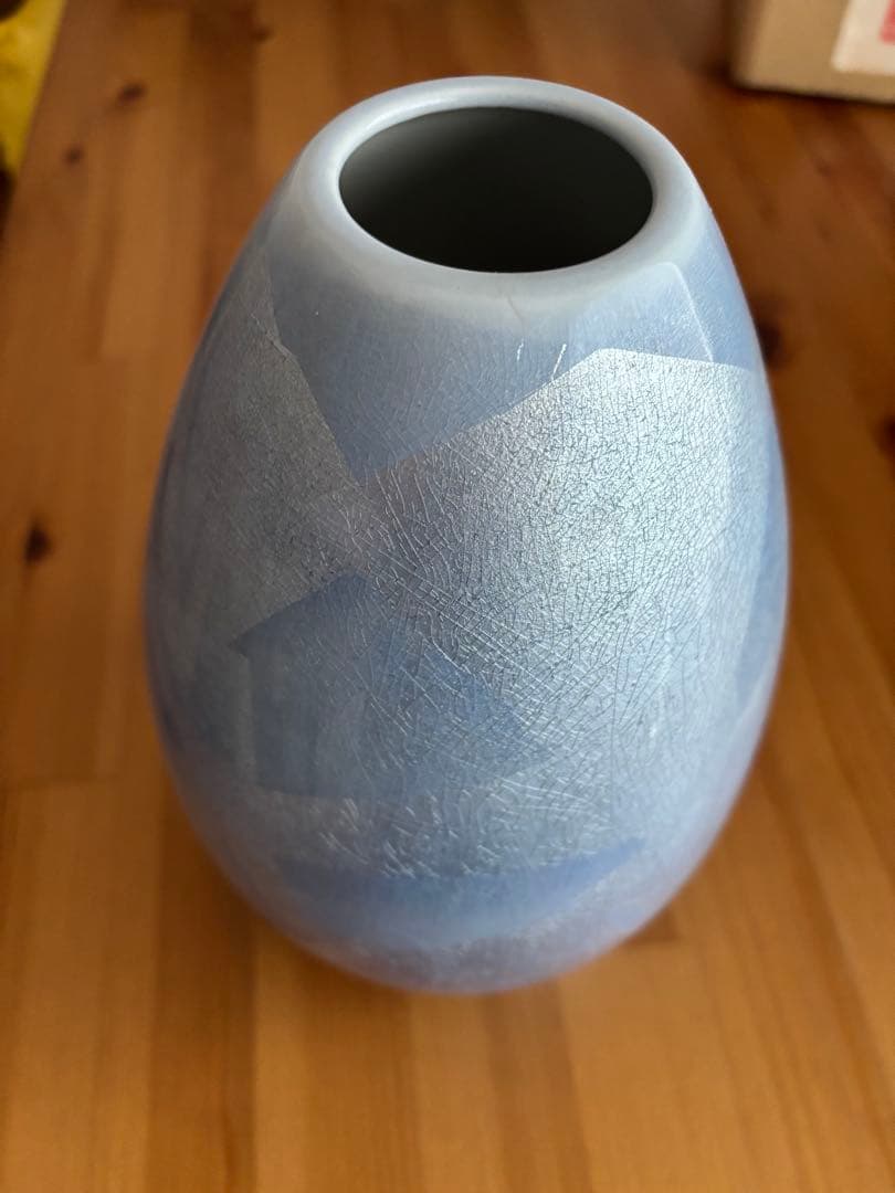 たち吉 花瓶 清秀 花生 九谷焼 ブルー