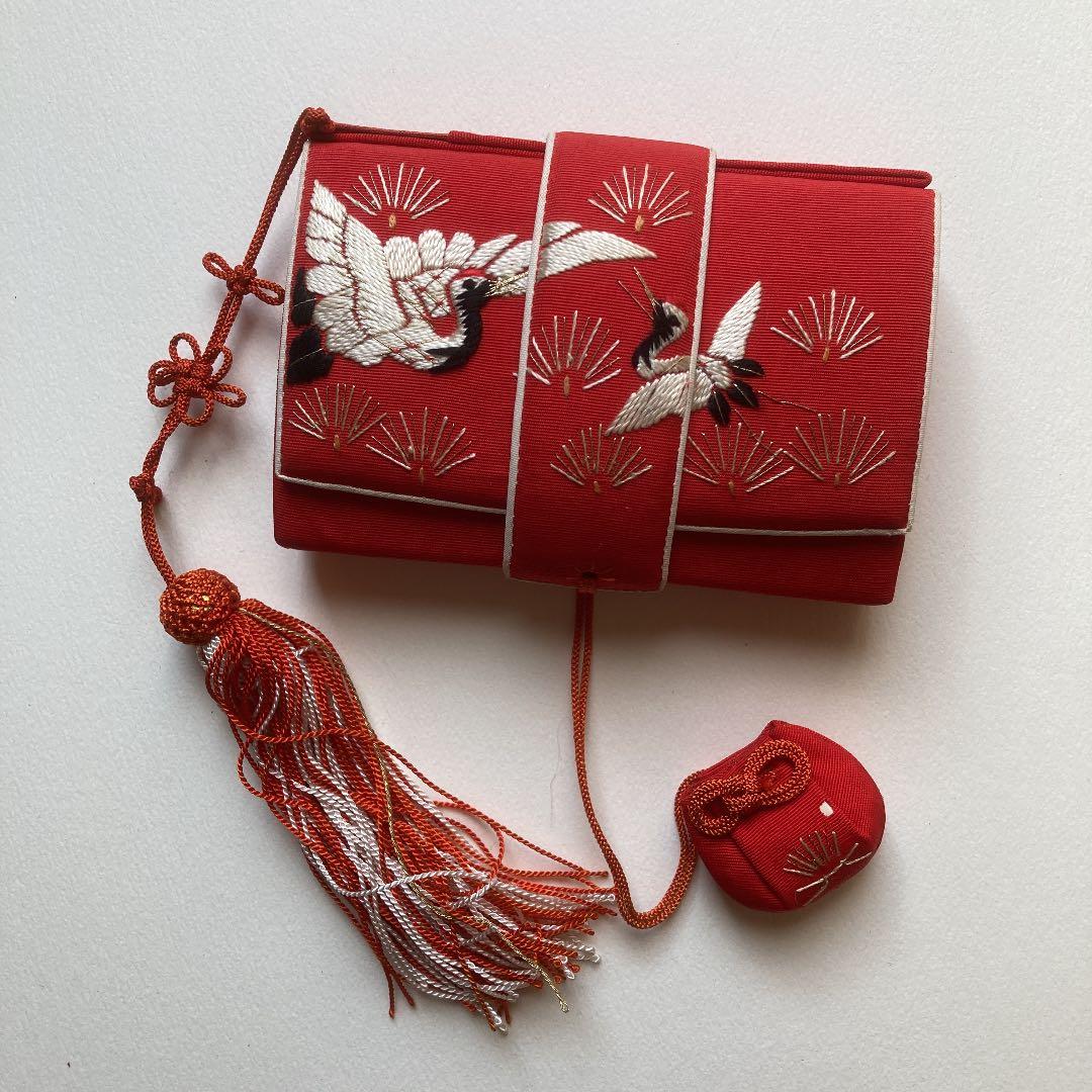 七五三　筥迫　はこせこ　扇子　扇　守り　御守り　日本刺繍　セット