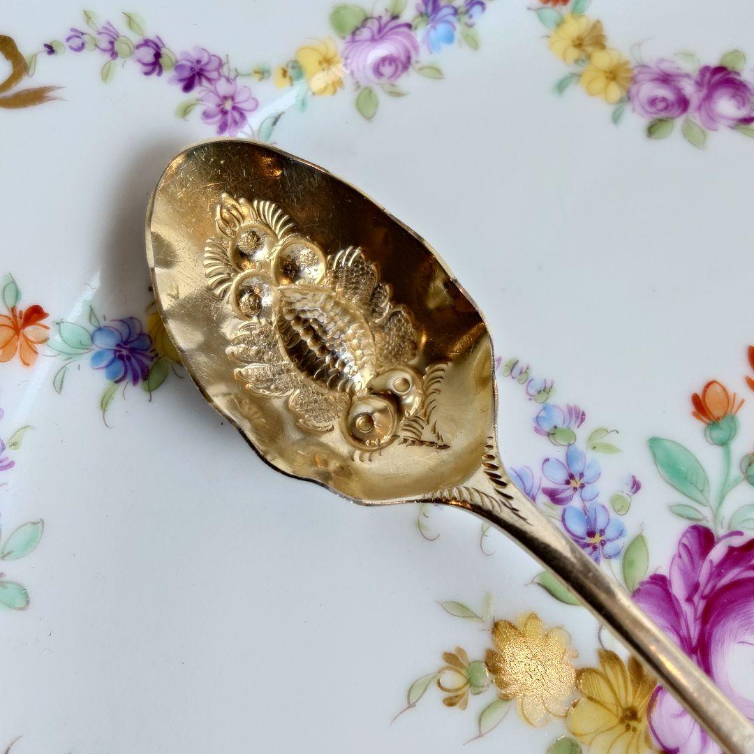 イギリス　アンティーク　ジャムスプーン　スターリングシルバー 純銀製