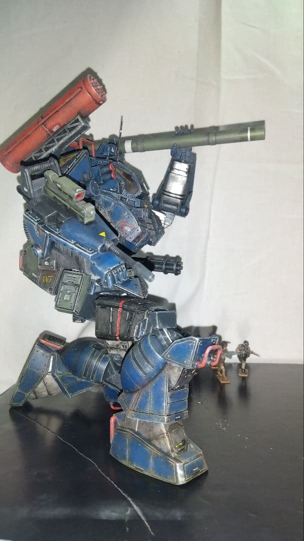 旧キットタカラ1/48ダグラム改造完成品 朽ちダグラムポーズ可能 ジオラマ付き