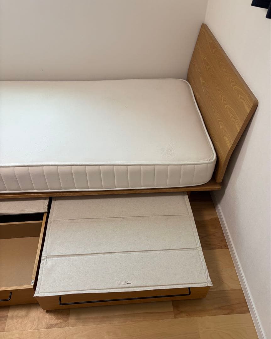 ＊専用＊ 無印良品　旧タイプ　木製シングルベッド 引き出し収納付き