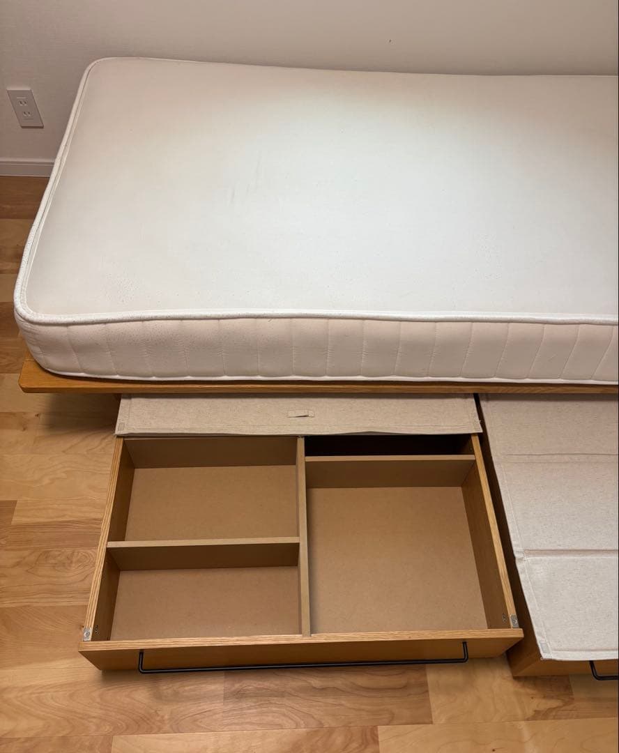 ＊専用＊ 無印良品　旧タイプ　木製シングルベッド 引き出し収納付き