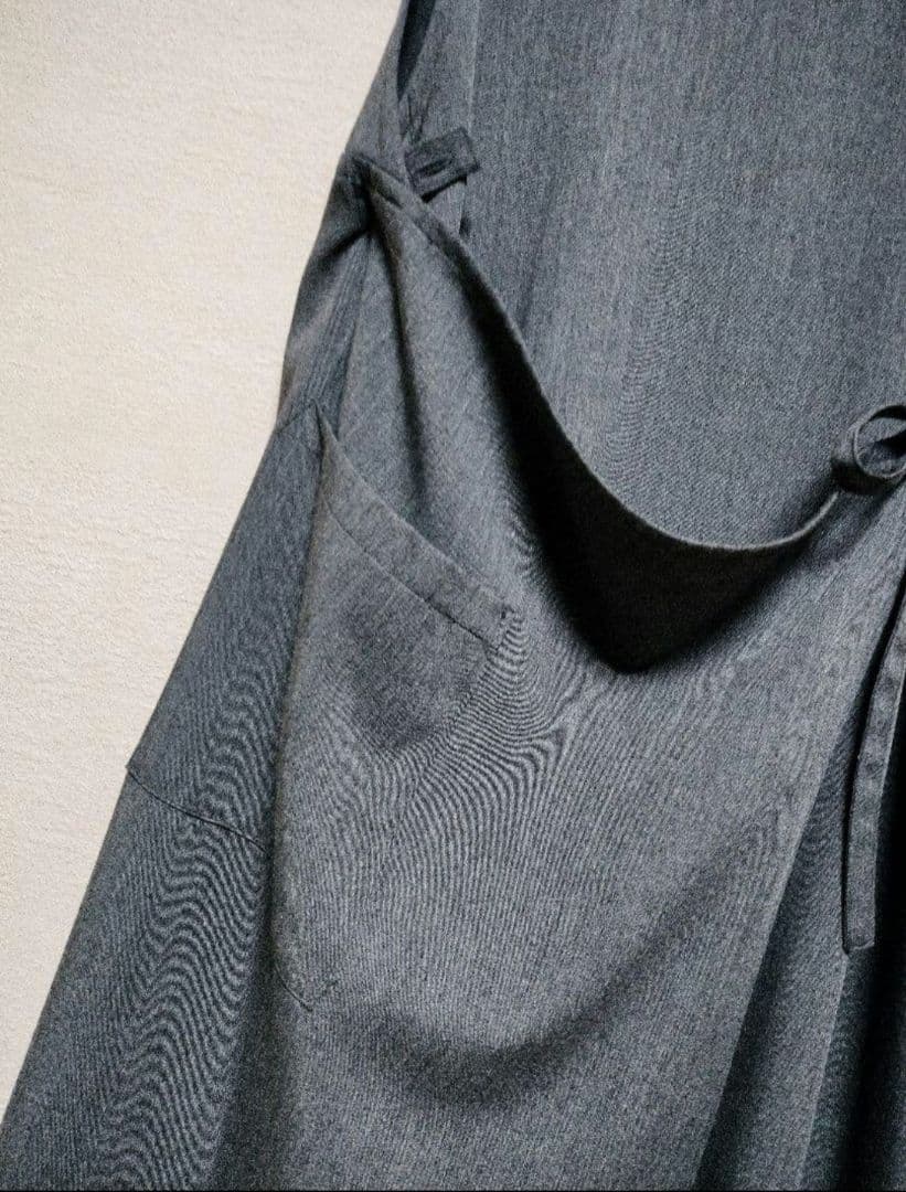 im product　巻きスカート風ロングエプロンドレス　ダークグレー
