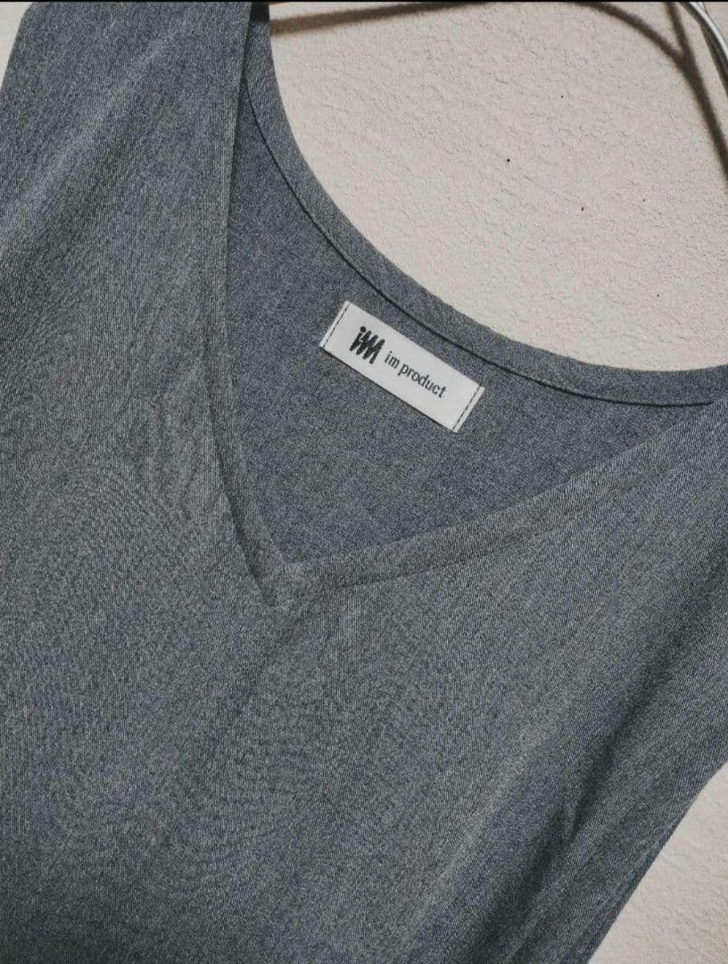 im product　巻きスカート風ロングエプロンドレス　ダークグレー