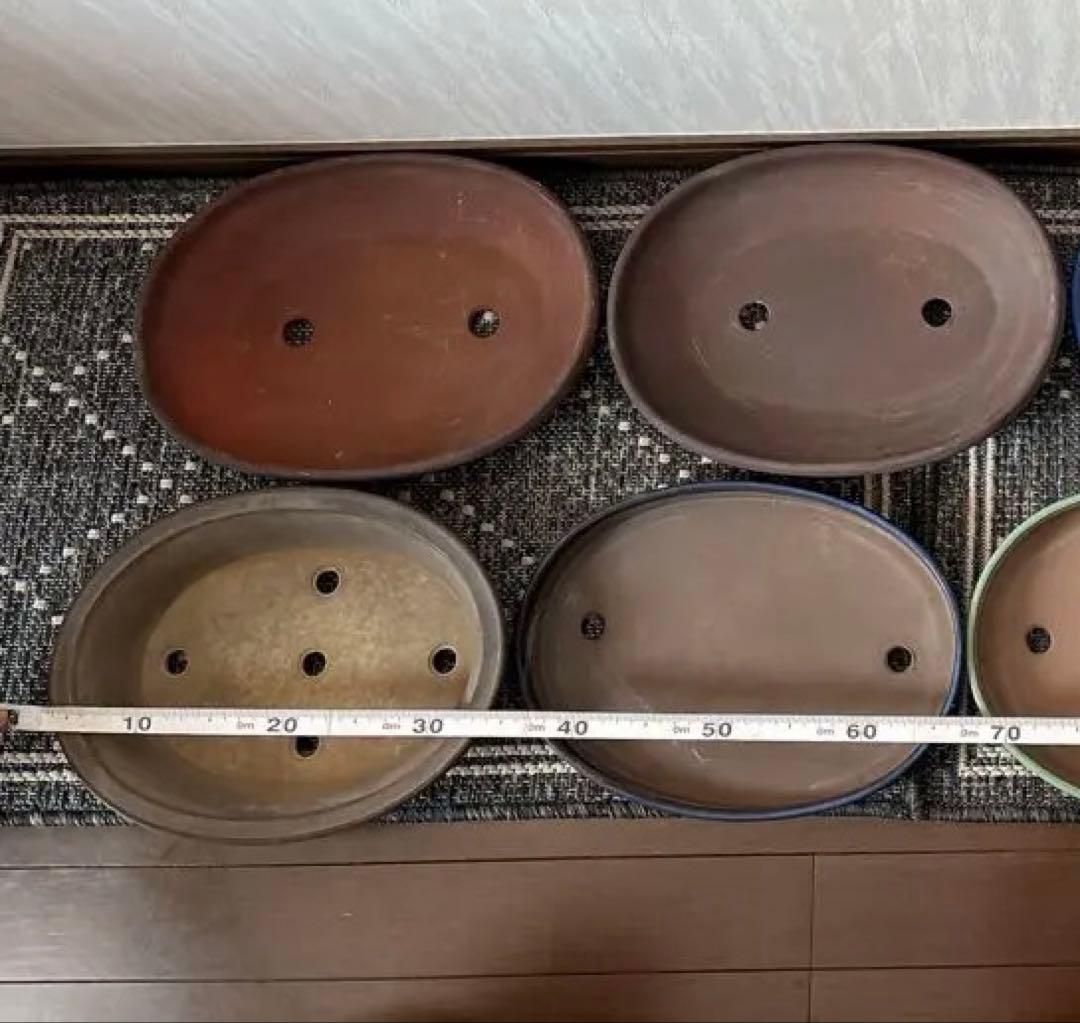 浅型 盆栽鉢 楕円 8点セット 寄せ植え・展示用／まとめ売り