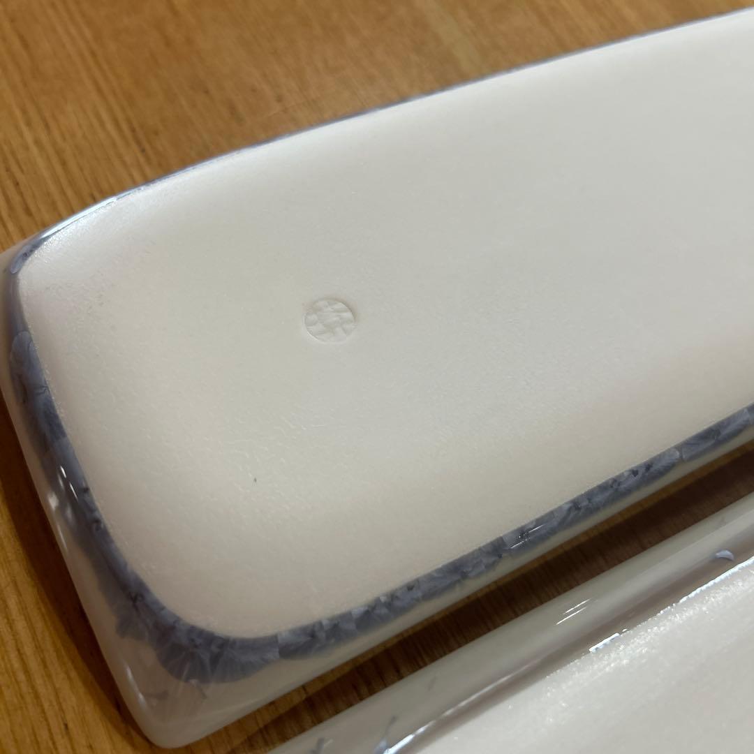 清水焼　花結晶　長皿　2枚組　陶あん