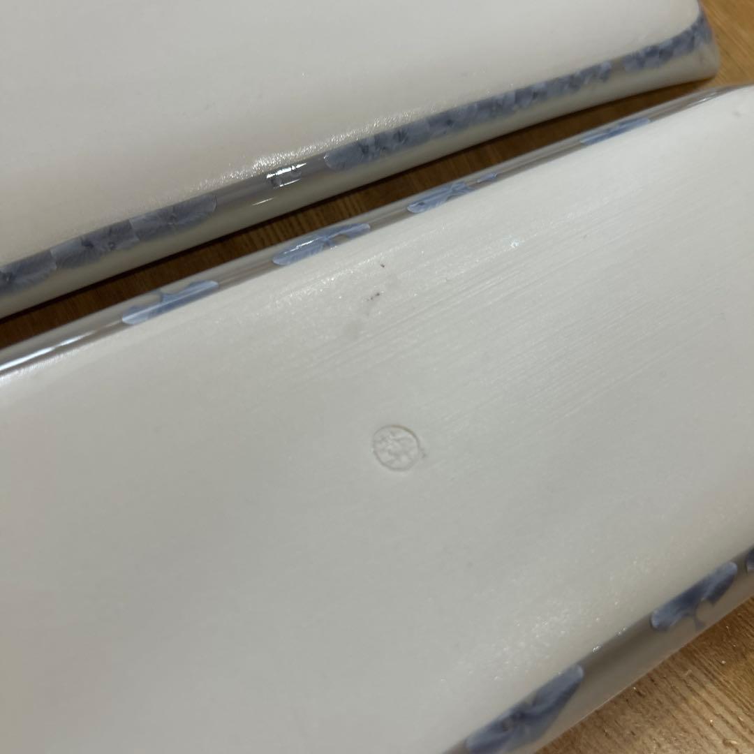清水焼　花結晶　長皿　2枚組　陶あん
