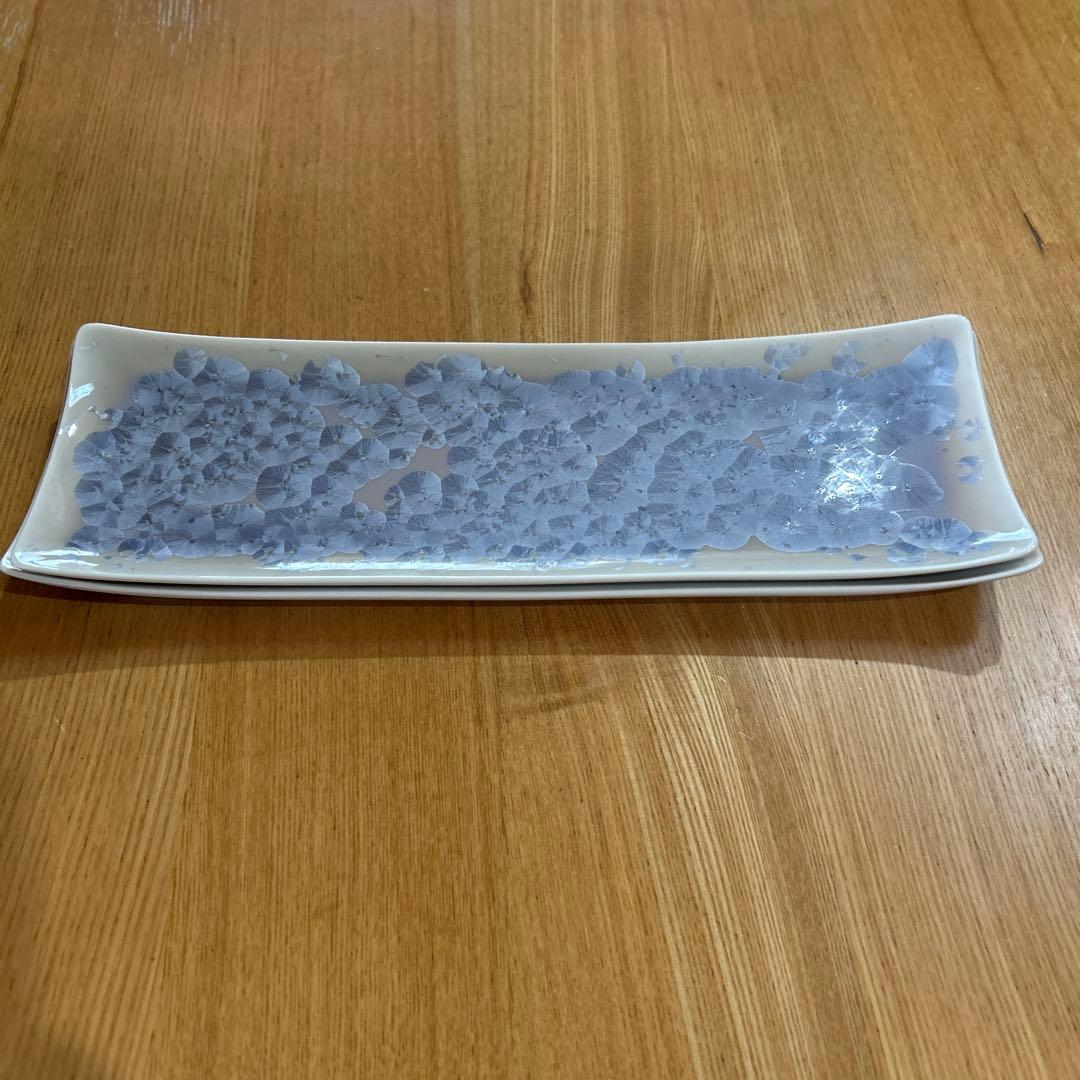 清水焼　花結晶　長皿　2枚組　陶あん