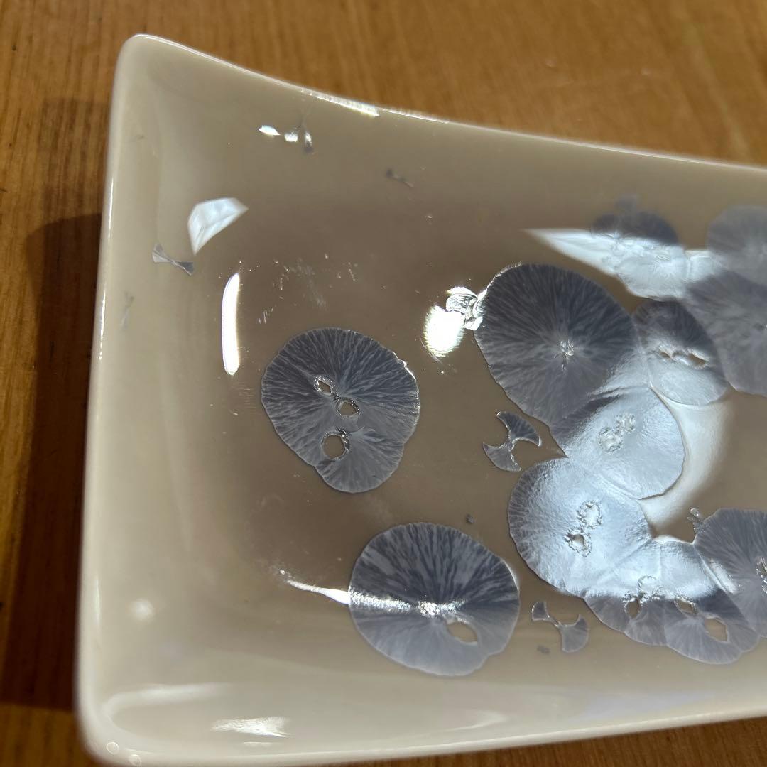 清水焼　花結晶　長皿　2枚組　陶あん