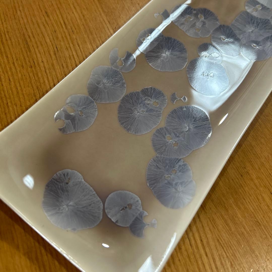 清水焼　花結晶　長皿　2枚組　陶あん