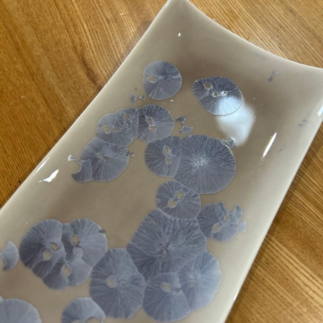 清水焼　花結晶　長皿　2枚組　陶あん