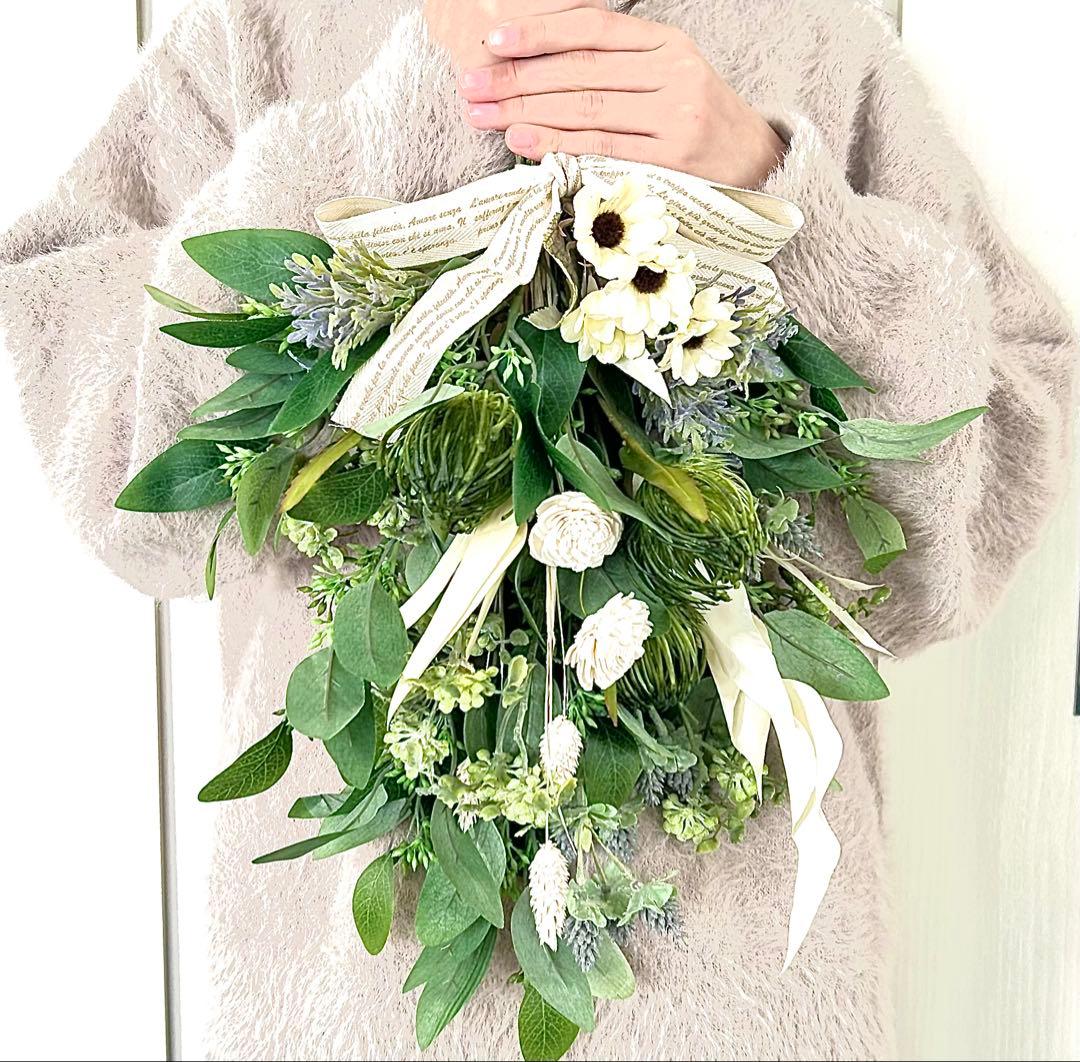 ハンドメイド スワッグ ドライフラワー