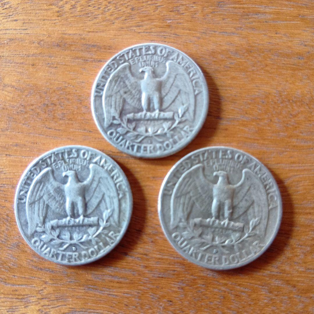 1958年 アメリカ合衆国クォータードル 3枚セット