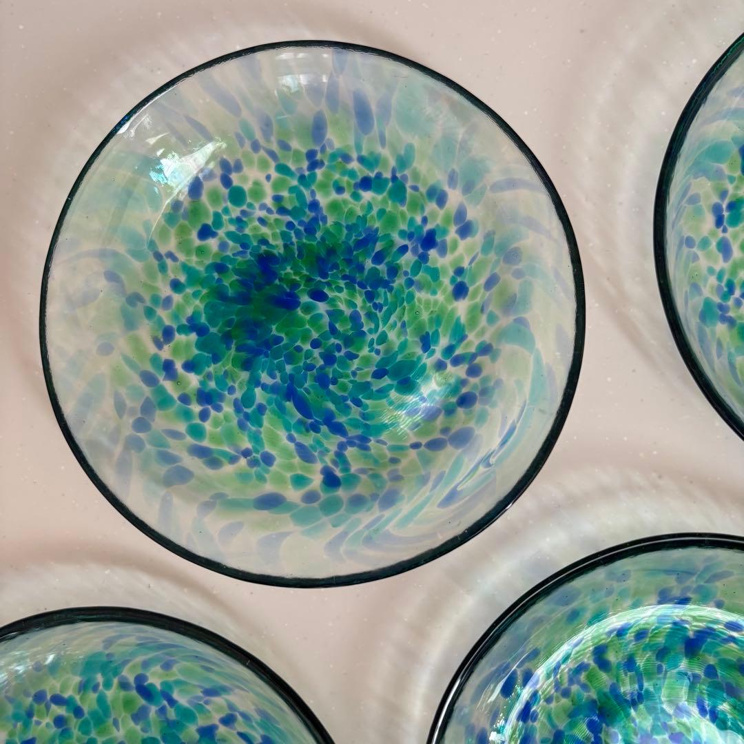 津軽びいどろ　ガラス皿　北洋硝子　青森伝統工芸　多様鉢　浅鉢　取皿　中皿