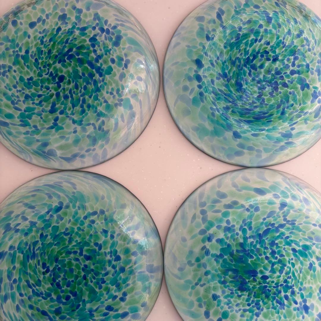 津軽びいどろ　ガラス皿　北洋硝子　青森伝統工芸　多様鉢　浅鉢　取皿　中皿