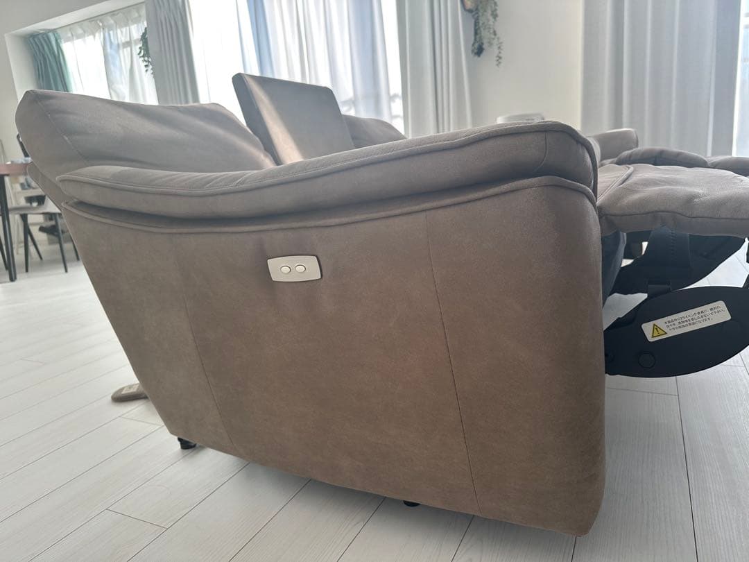 【送料込み】3人掛け電動ソファ「バッジオ」ヨーロピアングレー