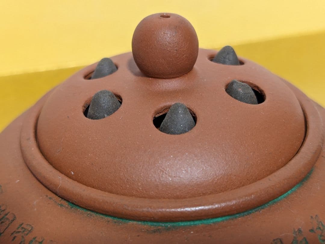 ♦中国 漢詩刻文自在飾り蓋 朱泥茶壺 茶器 茶道具 コレクション 骨董品